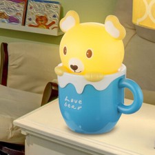 LED Lampada da Tavolo Nacht-Licht Bambini Gioco Camera Luce Orso Tazza Blu USB