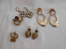 vintage LOTTO 5 PAIA ORECCHINI TUTTI PER LOBI FORATI Monet/Roman