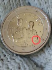 Moneta da 2€ 2021 GRAZIE Italia con Eccesso di Conio sotto al gomito