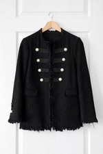 Blazer Zara nero tweed stile