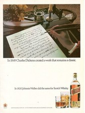 JOHNNIE WALKER RED LABEL SCOTCH WHISKY Pubblicità originale 1983 CHARLES DICKENS