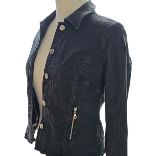 Giacca moto denim nero - nero, vintage