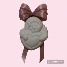 Angelo cuore targhetta Bomboniera gessetto coccarda nascita  profumatore 