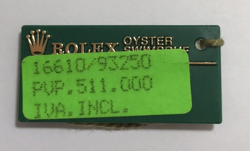 Rolex green tag hangtag - rolex,