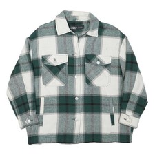 ZARA Giacca Donna Quadri Verde