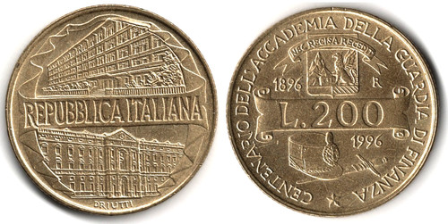 Italia 200 lire 1996 - 200, 100°