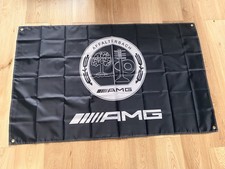 Grande Insegna Bandiera da Corsa Auto Logo Mercedes AMG Alta Qualità!! *90x150cm*