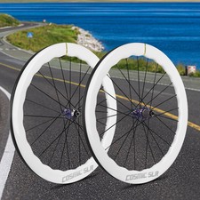 Set ruote bici da strada 700C full fibra di carbonio 5045/5853mm sei fori/blocco centrale  