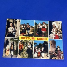 COSTUMI SARDI  VIAGGIATA CARTOLINA SOUVENIR