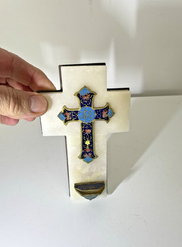 Benitier crucifix - , en