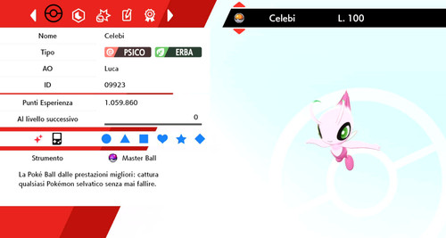 Celebi shiny masterball - +,