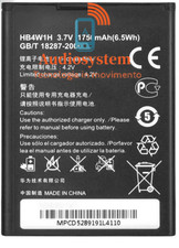 BATTERIA RICAMBIO Adatta per HUAWEI ASCEND G525 Y210 U8951 T8951 HB4W1 1700Mah