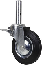 Ruota Maschio Girevole per Ponteggi Con Freno | Dimensioni: 200 X 46 Mm | Tubo M