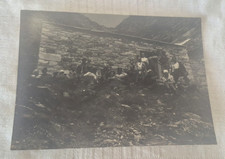 F00_VECCHIA FOTOGRAFIA RIFUGIO CAPANNA AOSTA VALPELLINE PRIMI 900 FOTO DI GRUPPO