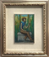 Franco Ferlenga dipinto arte figurativa del 900  Cavaliere della Republica