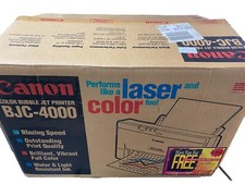 Vintage rara stampante NOS Canon BJC-4000 Bubble Jet a colori nuova aperta