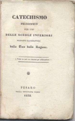 Leopardi catechismo - leopardi, m.