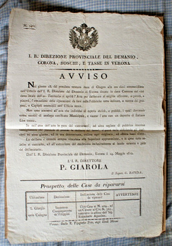 Giorgio cologna 1819 - s.giorgio, 1819-asta