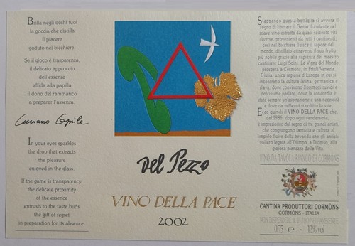Etichetta vino pace 2002 - etichetta,