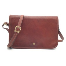 The Bridge Postina Soffietto Vintage Anni 70 Cuoio Marrone Cognac Made In Italy