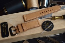 24 mm Cinturino artigianale pelle buttero beige Pam Italy Leather Strap MTstraps