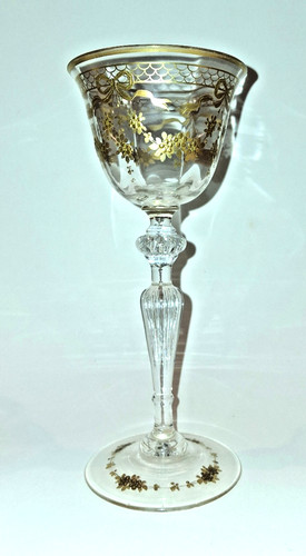 Bicchiere stelo dipinto in - dipinto,