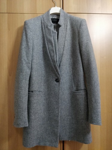 Zara cappotto grigio - grigio, lana