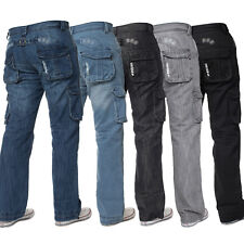 Enzo Mens Cargo Combat Jeans