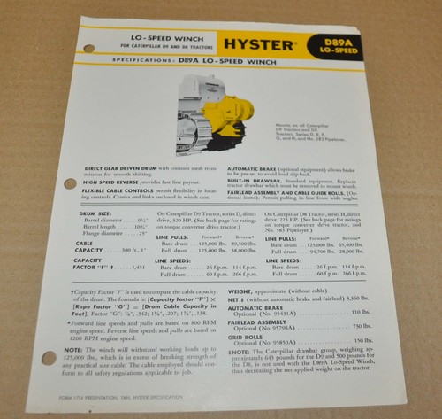 Brochure trattore hyster d89a - trattore,