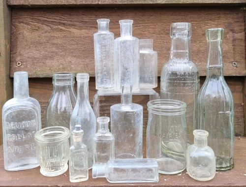 15x antique chemist - 15x, bottles