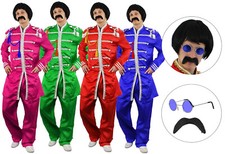 COSTUME SGT PEPPER ANNI 60 AGGIUNGI ACCESSORI ICONA SERGENTE POP HIPPY VESTITO FANTASIA