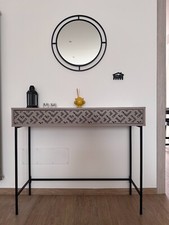 Mobile consolle, set di 4 sedie e specchio da parete