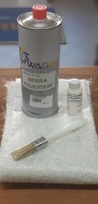 KIT VETRORESINA RIPARAZIONE NAUTICA AUTO RESINA 1LT FIBRA LANA VETRO POLIESTERE