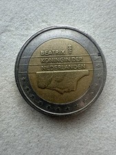 moneta da 2 euro beatrix koningin der nederlanden  1999