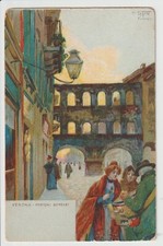 1923 - ILLUSTRATORE R. TAFURI - ANTICA CARTOLINA DI VERONA - PORTONI BORSARI