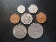 Rhodesia 25 Centesimi 1975, 20c 1975, 10c 1975, 5c 1973 21/2c 1970 1c 1975 1/2c 1975