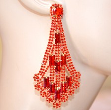 Orecchini donna strass rossi