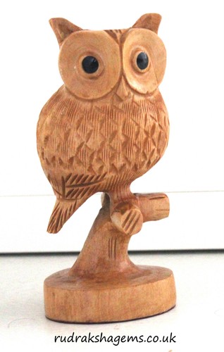 2cm gufo statua di legno - di,