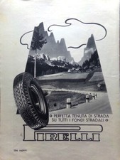 Pubblicità del 1938 Pirelli perfetta tenuta di Strada Gomme Copertoni