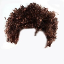 Parrucca castano Afro unisex uomo donna bambino - nuovo