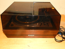 Giradischi giradischi vintage doppio 1228 con coperchio senza cartuccia COSÌ COM'È/PER RICAMBI