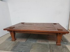 Tavolino da salotto in massello di teak lavorato ad ascia - Misure 150x100 H. 40