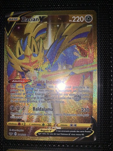 Carta pokémon zacian gold - pokémon,