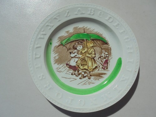 Antico piatto alfabeto abc - antico,