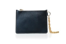 Pochettina in vera pelle blu