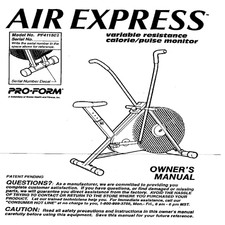 Proform Air Express 800 - Pf411502 Stepper Step Manuale proprietario 107698