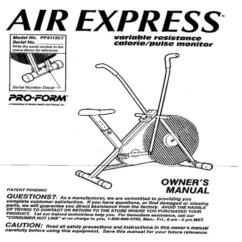 Proform air express 800 - air,