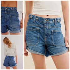 Pantaloncini jeans denim con