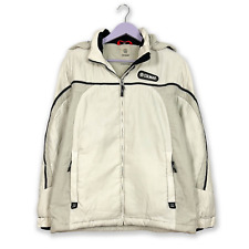 Giacca da Sci/Snowboard Colmar Vintage bianca e grigia con zip e cappuccio - Tag