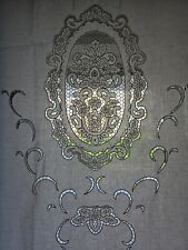 Tenda in puro lino Bellora con ricamo intaglio a mano 210x300cm Bianca